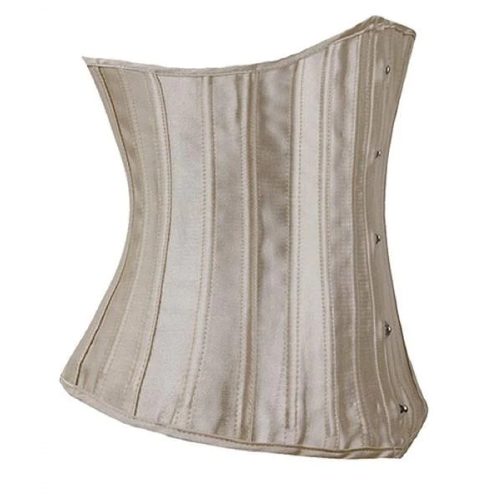 Szimpla acélmerevítéses szatén derékfűző, bézs