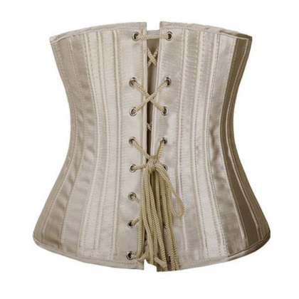 Szimpla acélmerevítéses szatén derékfűző, bézs