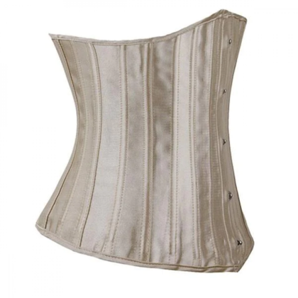 Szimpla acélmerevítéses szatén derékfűző, bézs